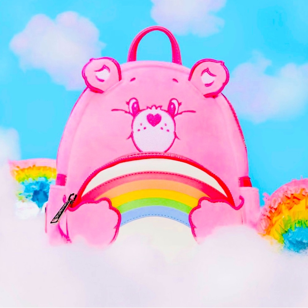 Pink Loungefly Care Bears Cheer Bear🌈 Cosplay Mini Backpack - Picture 1 of 6